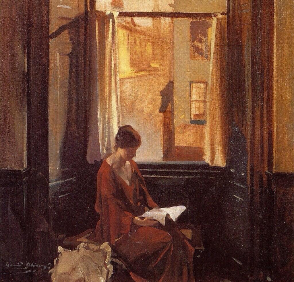 David Alison - Woman Reading By A Window